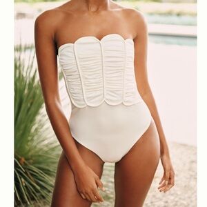 AZULU Volterra Maillot One-Piece Swimsuit Ivory. Size M. MSRP $260